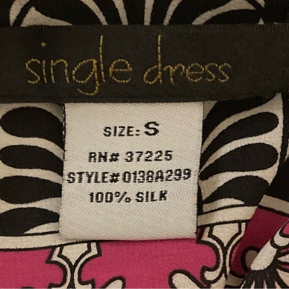 100% Silk Boho Border Print Dress - Picture 9 of 9